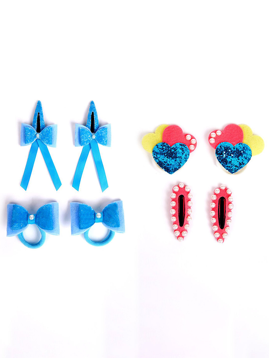 

RIBBON CANDY Set Of 8 Girls Embellished Hair Accessory, Pink