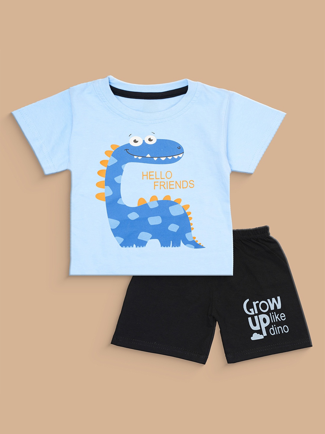 

BAESD Boys Printed Pure Cotton T-shirt With Shorts, Blue