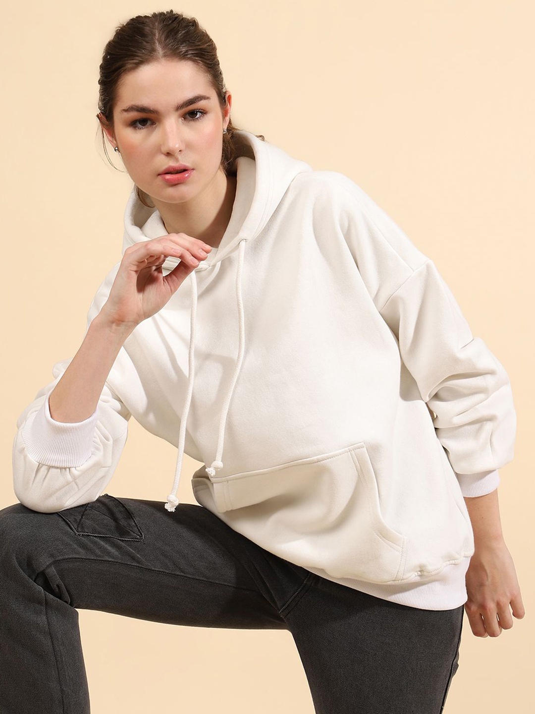 

UnaOne Women Hooded Sweatshirt, Off white