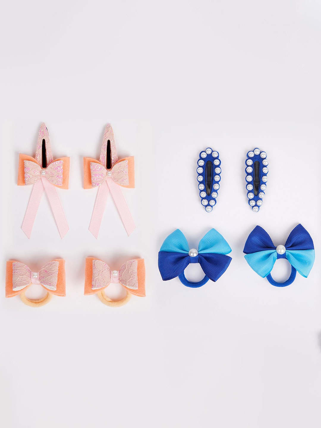 

RIBBON CANDY Set Of 8 Girls Embellished Hair Accessory, Blue