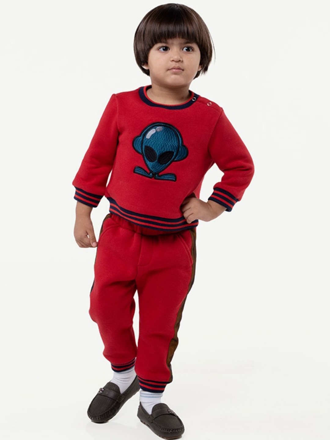 

One Friday Infant Boys Graphic Printed Sweatshirt With Pyjamas, Red