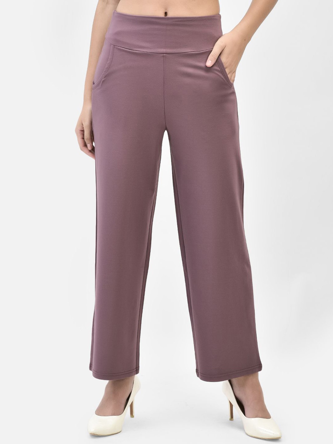 

FUTURO Women Relaxed Loose Fit High-Rise Trousers, Lavender
