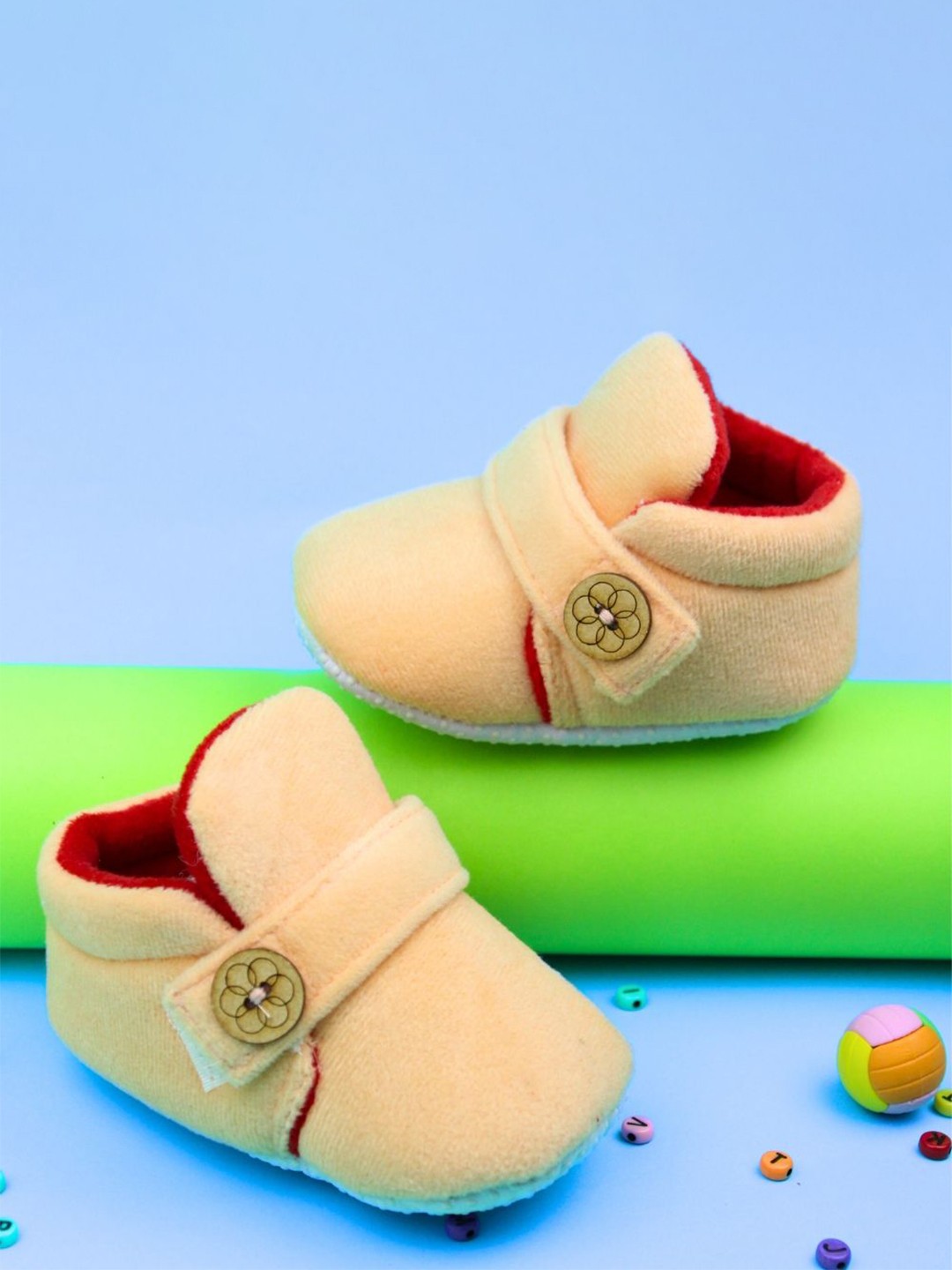 

NESKA MODA Unisex Kids Cotton Booties, Beige