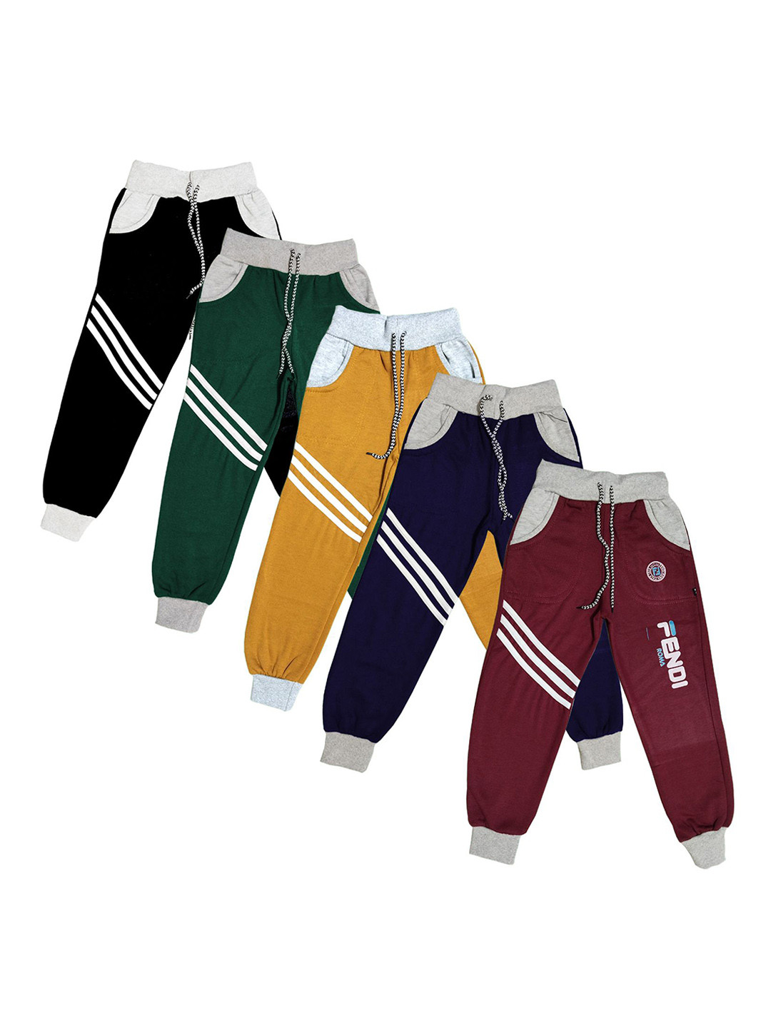 

BAESD Boys Pack Of 5 Printed Joggers, Mustard