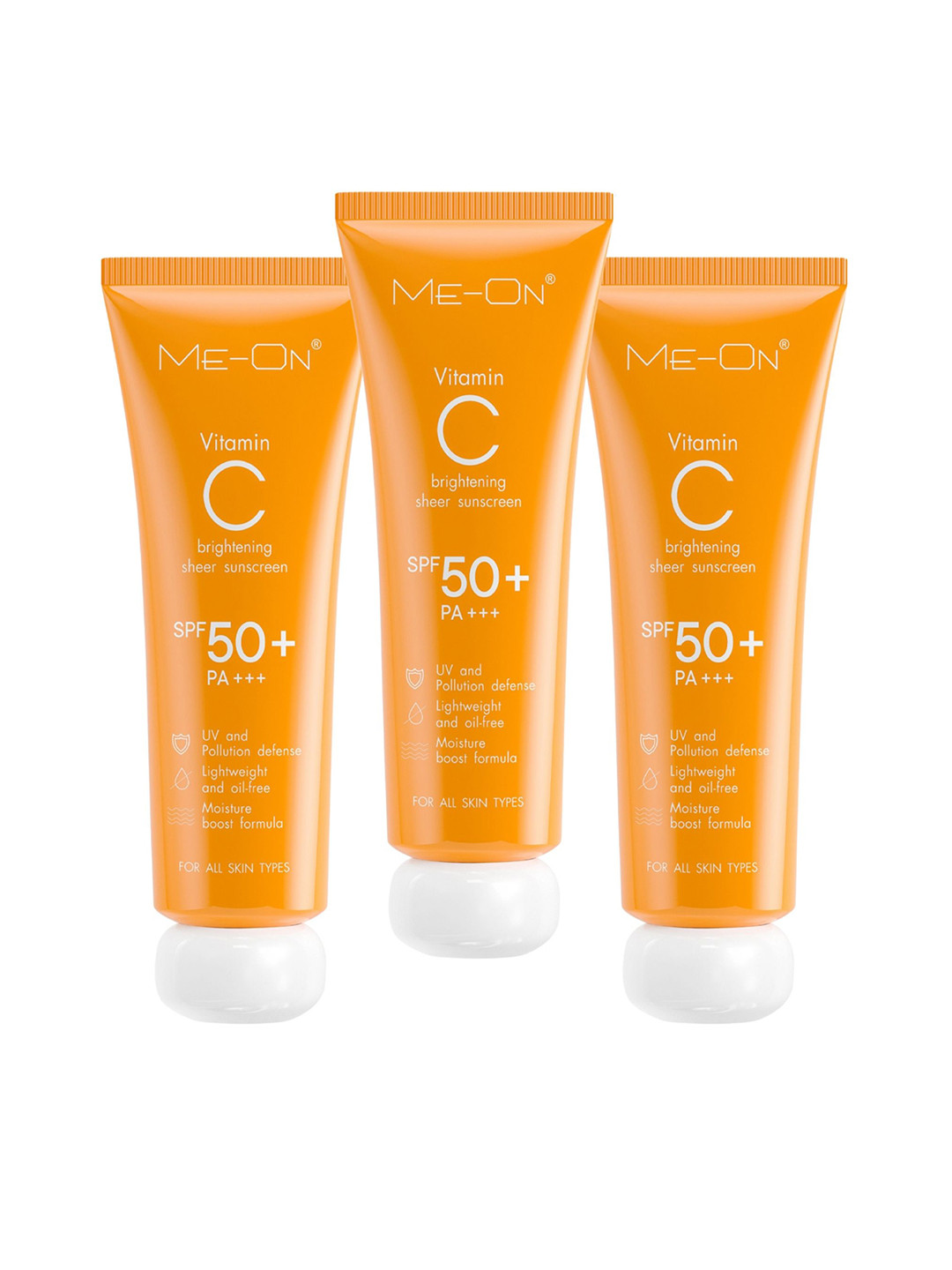 

ME-ON Set Of 3 Vitamin C Brightening Sheer Suncreen SPF50+ - 100g Each, Multi