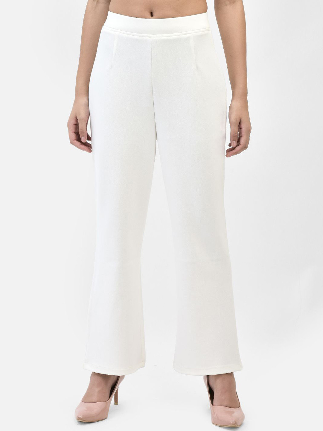 

FUTURO Women Relaxed Loose Fit High-Rise Trousers, White
