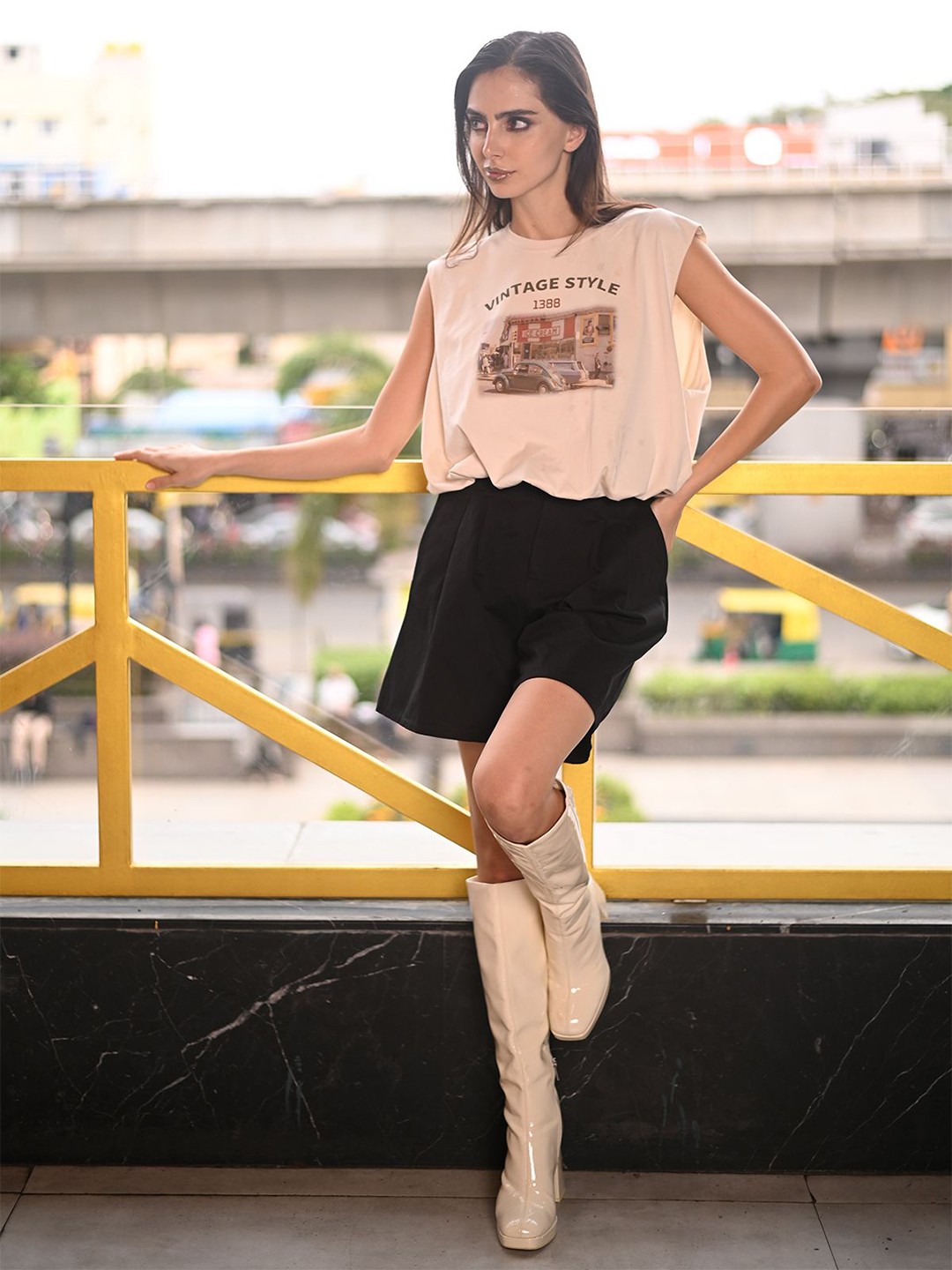 

ODETTE Print Top, White