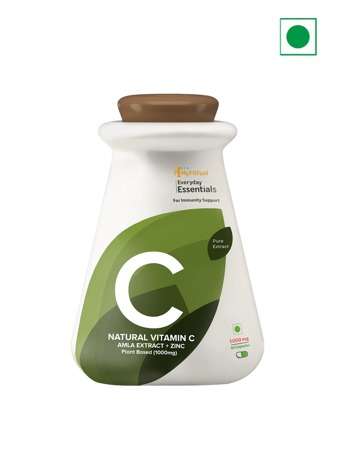 

MyFitFuel Natural Vitamin C with Zinc Amla Extract 1000mg Immunity Capsules-50 Capsules, Cream