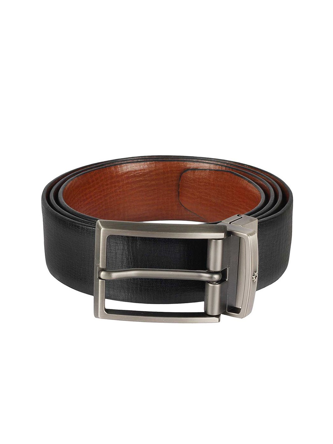 

Metro Men Textured Tang Closure Leather Reversible Belt, Black