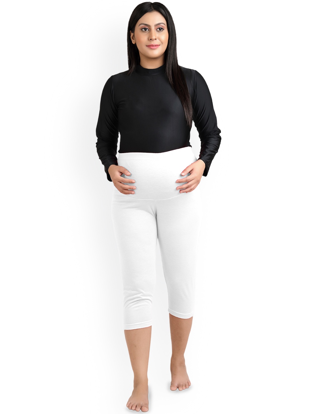 

Uzazi Three-Fourth Length Maternity Leggings, White