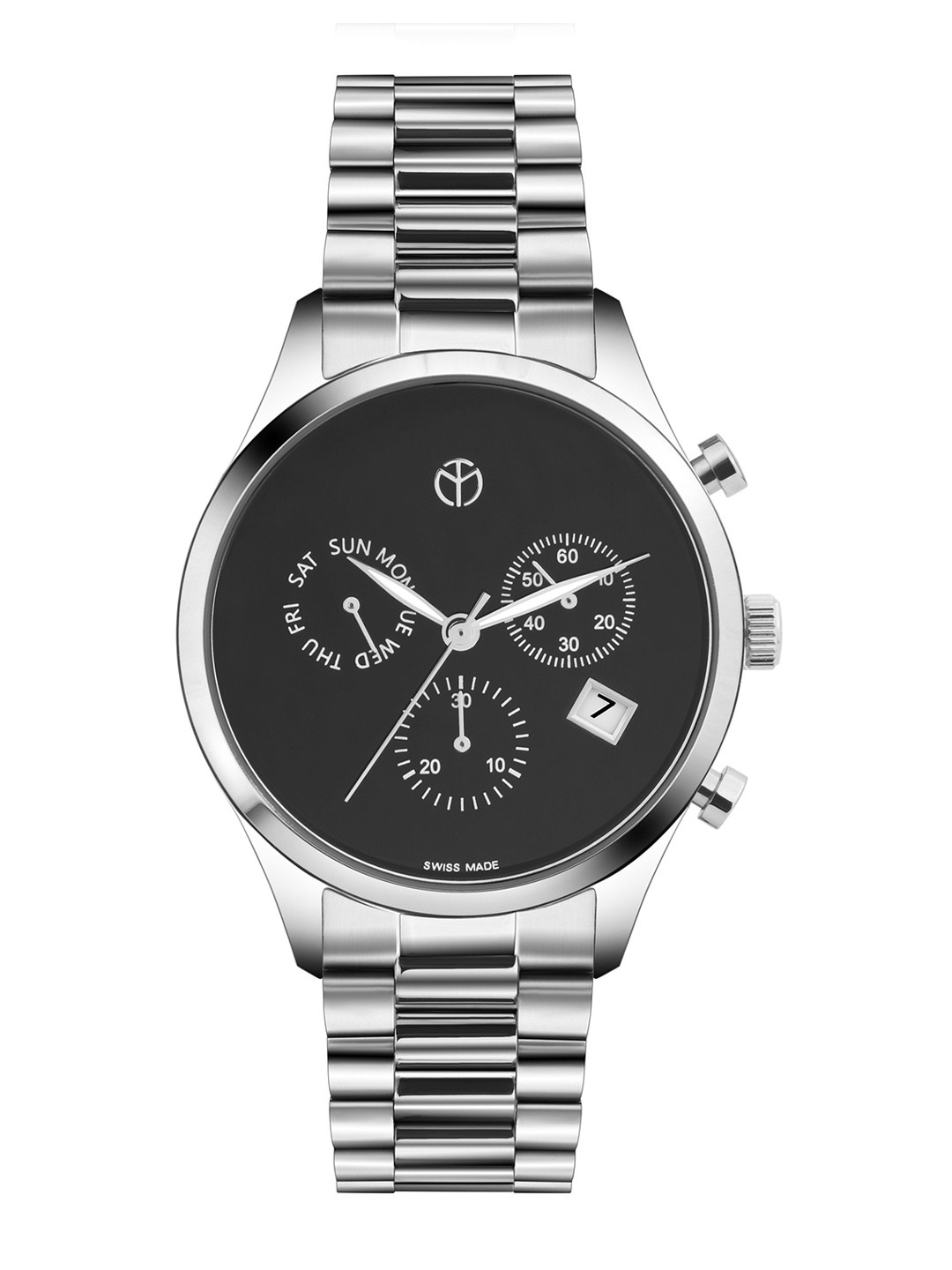 

Mathey-Tissot Men Black Siwss Made Urban Chrono Chronograph Quartz Dial Watch - H411CHNM, Silver