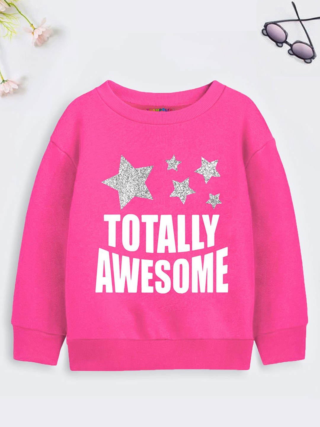 

YK X Trampoline Girls Typography Printed Sweatshirt, Pink