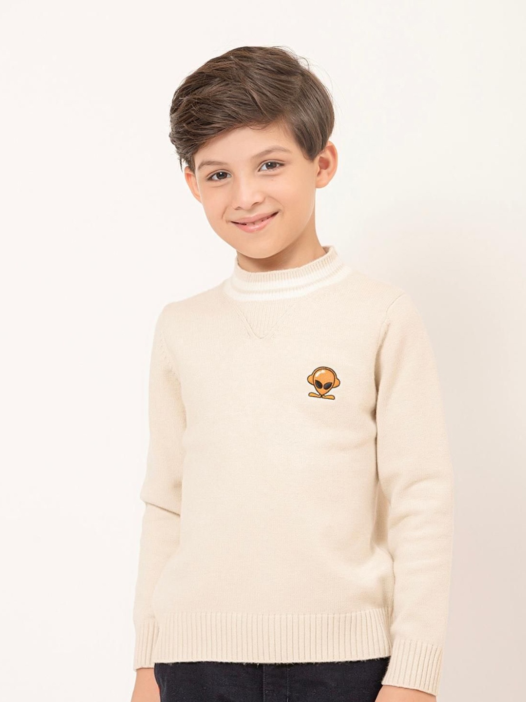 

One Friday Boys Ribbed Pullover, Off white