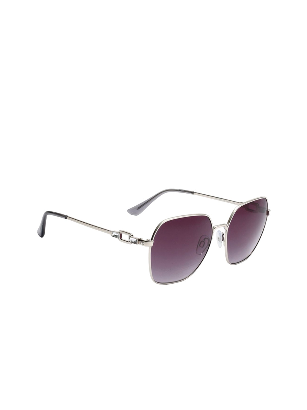 

French Connection Women Square Sunglasses with UV Protected Lens FC 7629 C3 58 S-Gun, Purple