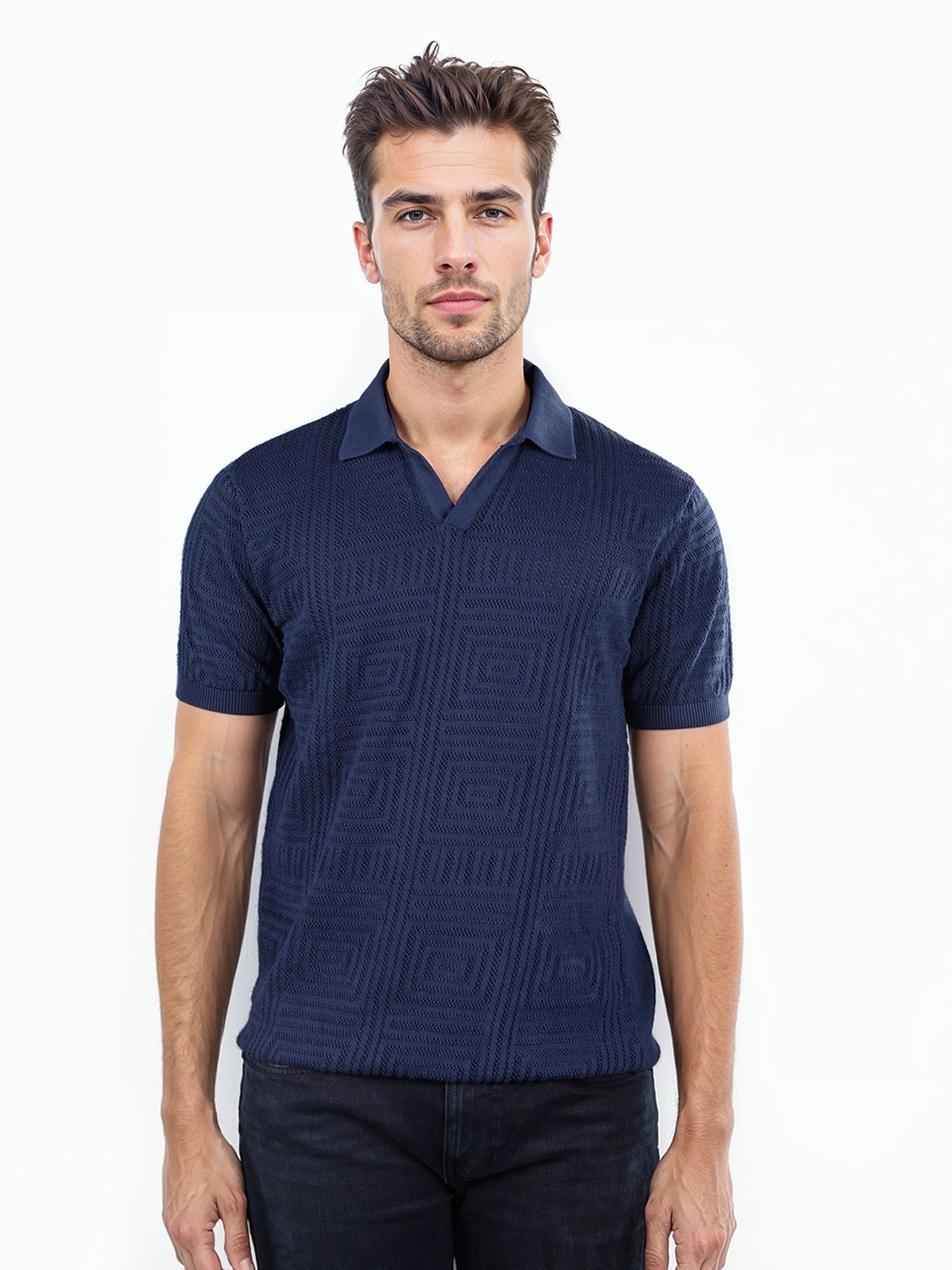 

Celio Men Solid Polo Collar Cotton T-shirt, Blue