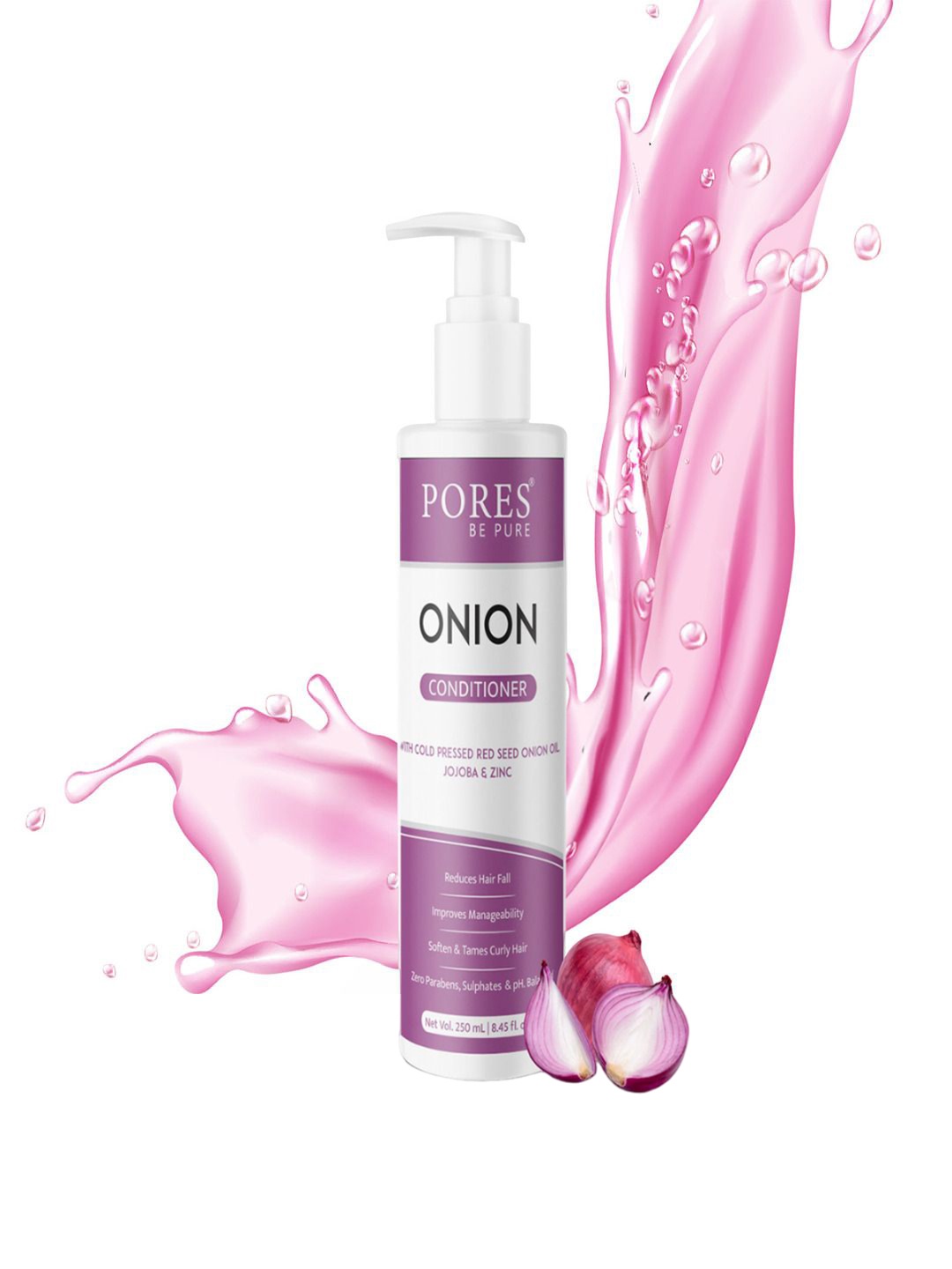 

PORES Be Pure Set Of 3 Onion Conditioner With Jojoba & Zinc - 250ml Each, White