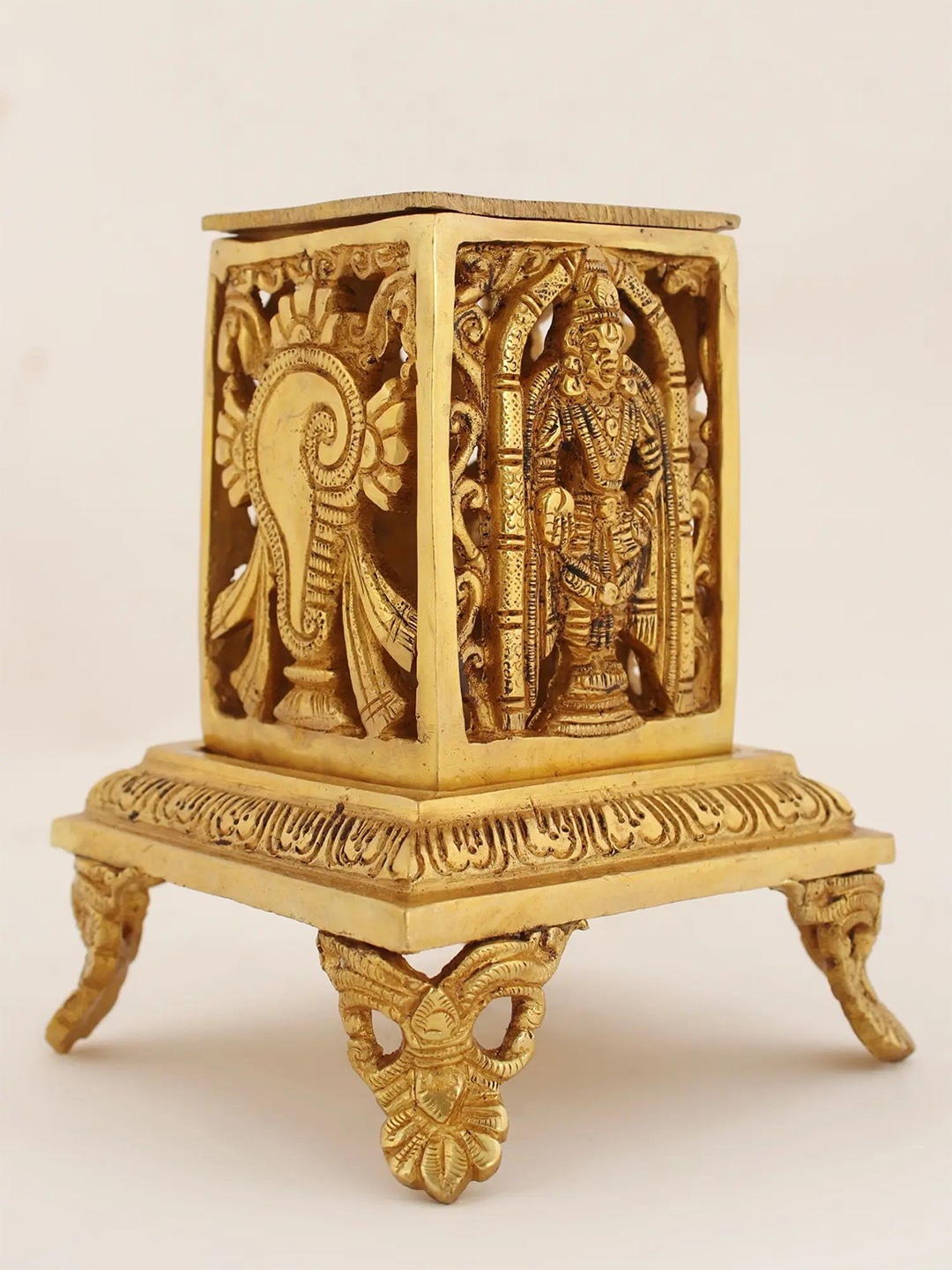 

Exotic India Brass Dhoop Dani, Gold