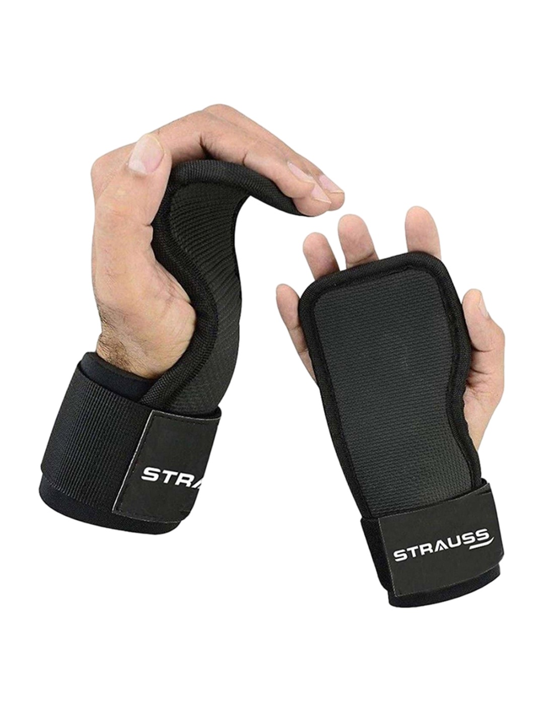 

STRAUSS Adjustable Weightlifting Strap With Palm Pads, Black