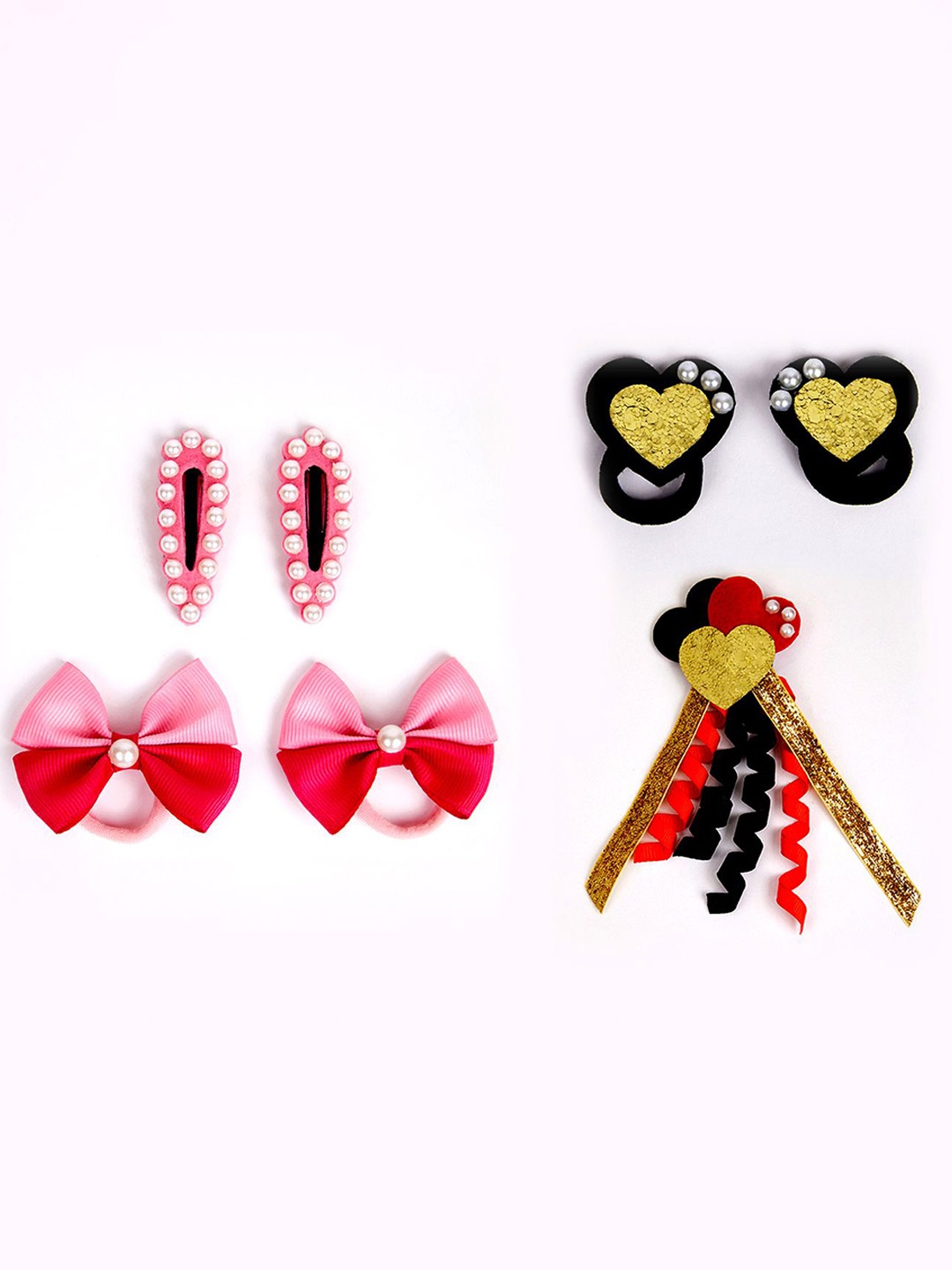

RIBBON CANDY Set Of 7 Girls Embellished Accessory, Pink