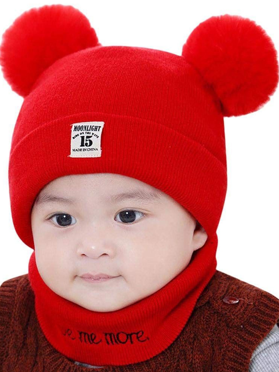 

SYGA Unisex Kids Solid Woollen Beanie, Red