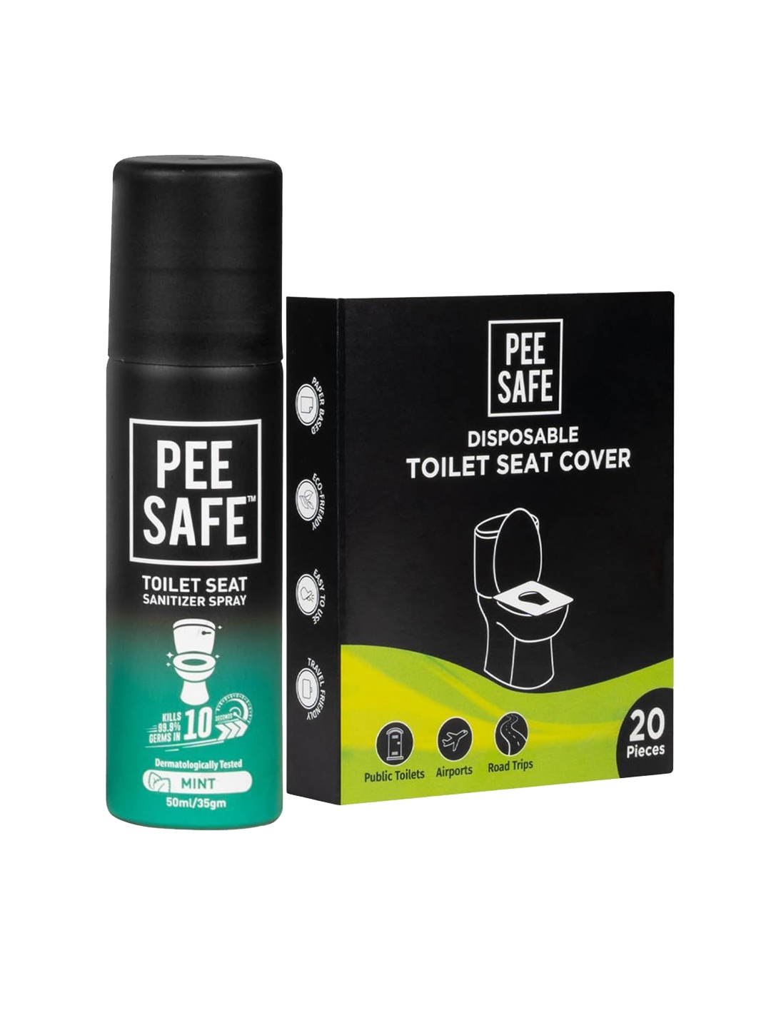

PEESAFE Mint Sanitizer -50ml & Disposable Covers-20Pcs, Green