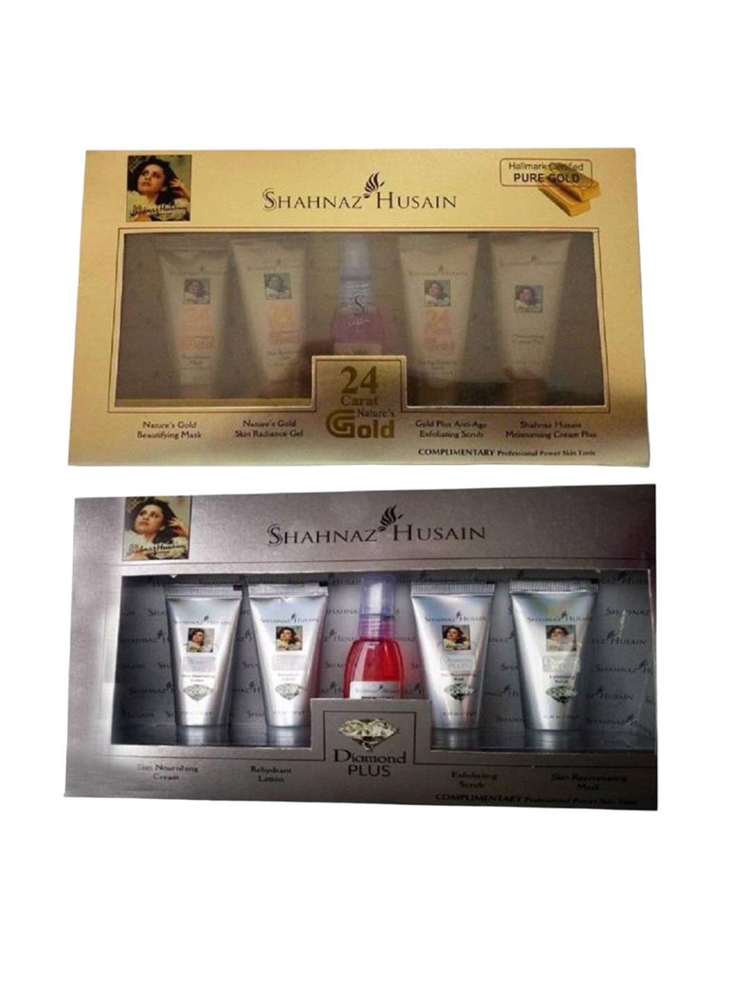 

Shahnaz Husain Set Of 2 Gold & Diamond Facial Kit -40g Each, Cream