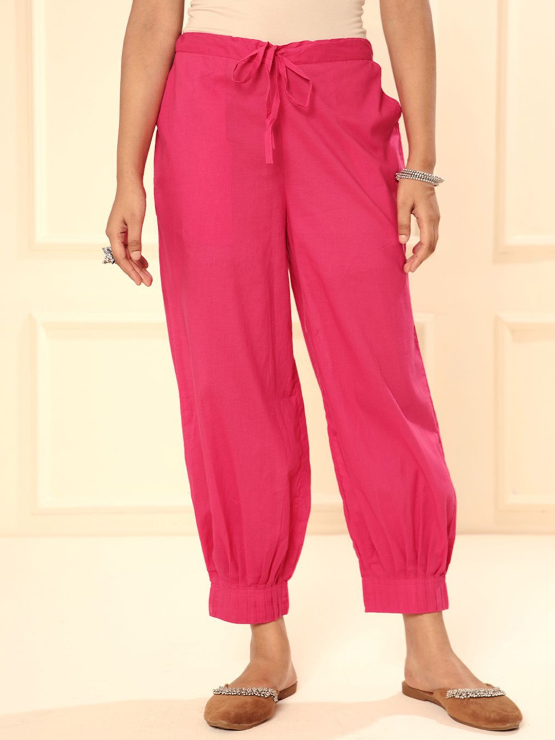 

ARAVALII Women Harem Pants, Pink