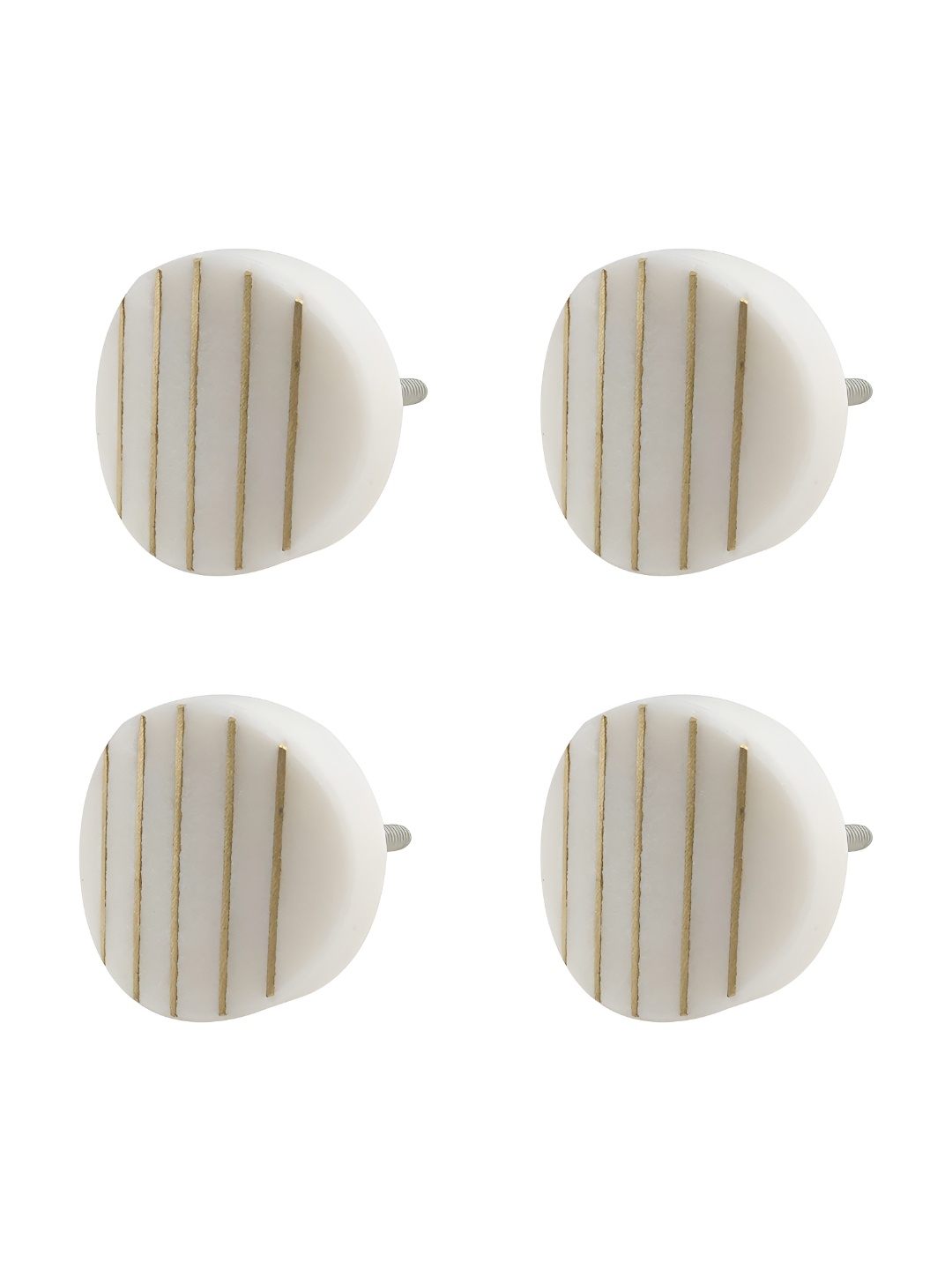 

Indianshelf 4Pcs White Metal Knobs Hooks and Holders