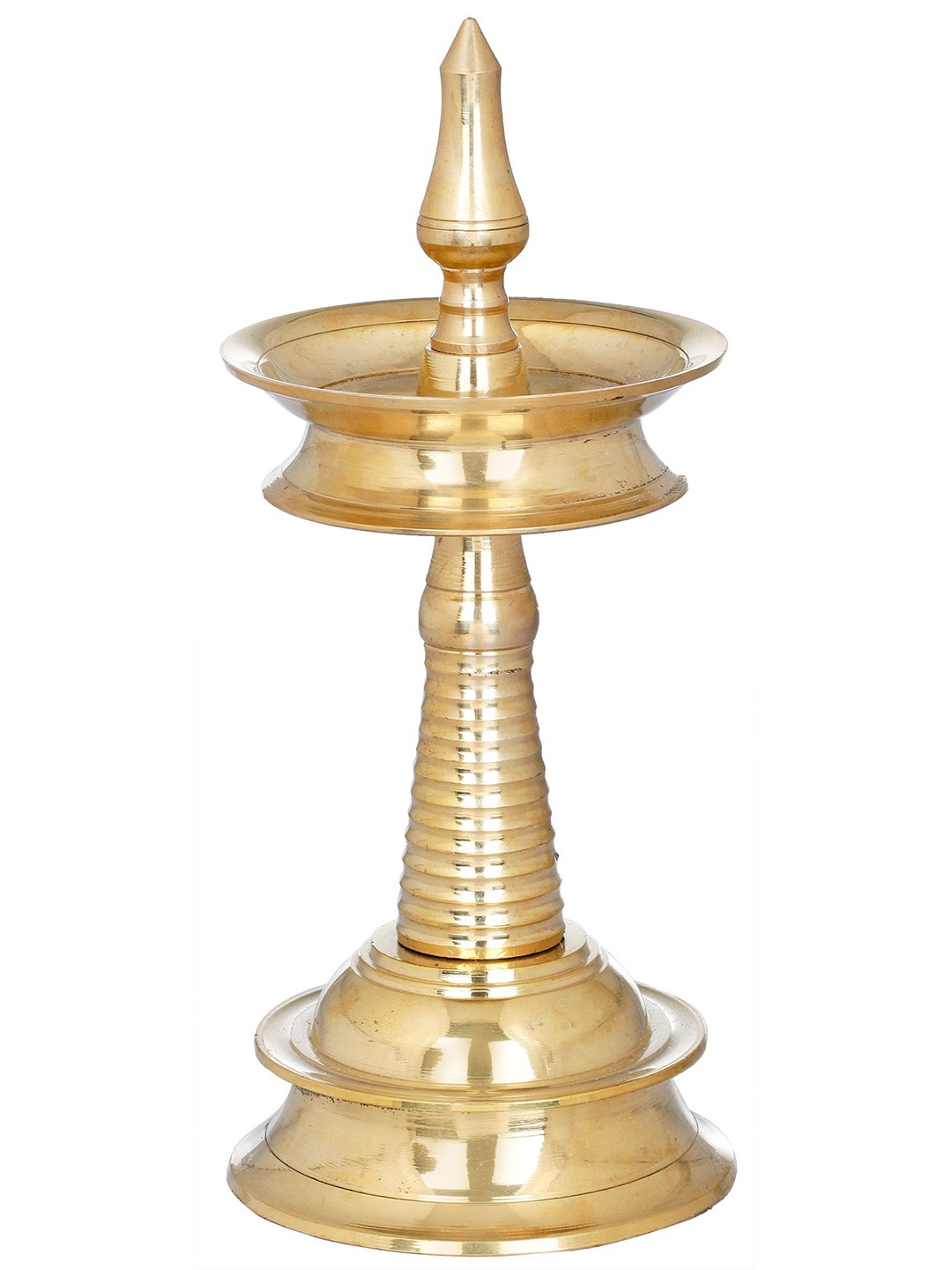 

Exotic India 8" Brass South Indian Butter Lamp, Gold