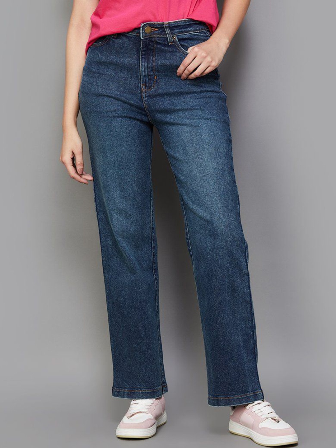 

Xpose Women Comfort Bootcut High-Rise Light Fade Cotton Stretchable Jeans, Blue