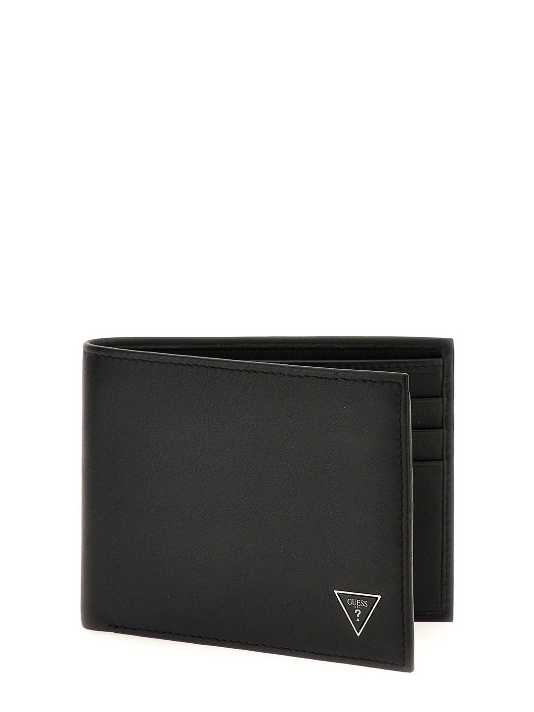 

GUESS Men Leather Two Fold Wallet, Black