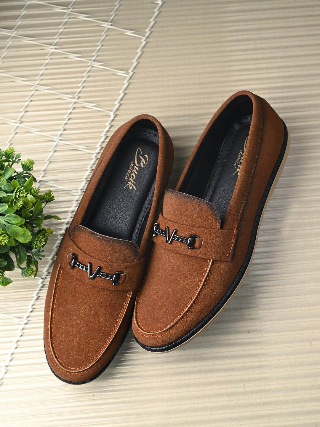 

BUCIK Men Lightweight Loafers, Tan