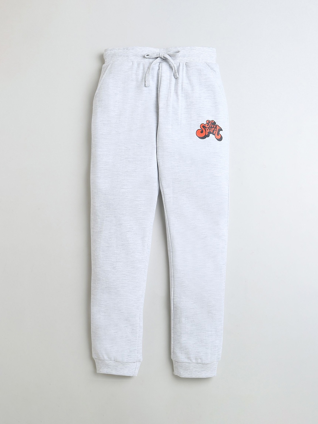 

BUMZEE Boys Printed Cotton Mid-Rise Joggers, Grey