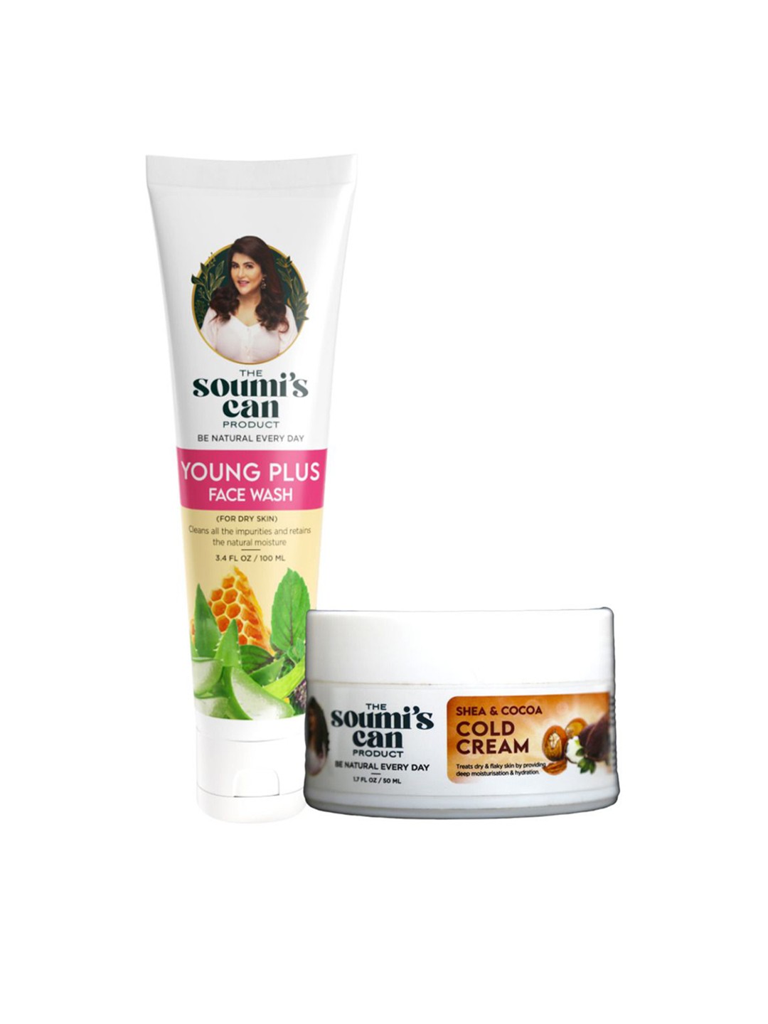 

THE SOUMI'S CAN PRODUCT Young Plus Face Wash 100ml & Shea & Cocoa Cold Cream 50ml, Multi