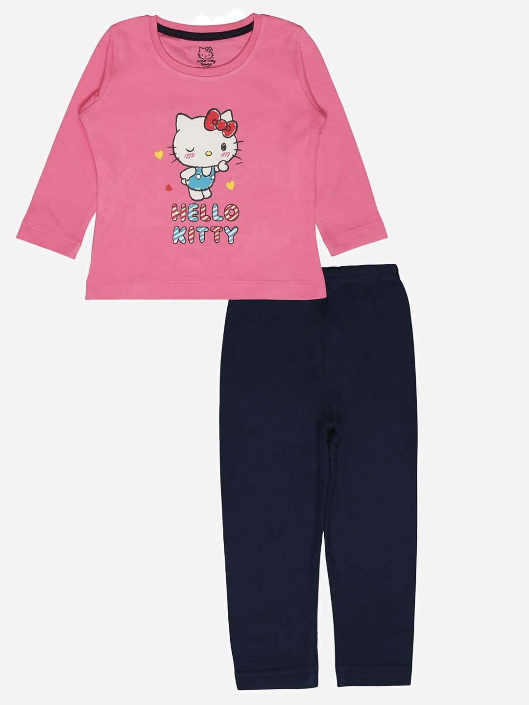 

Bodycare Kids Girls Printed T-shirt With Joggers, Pink