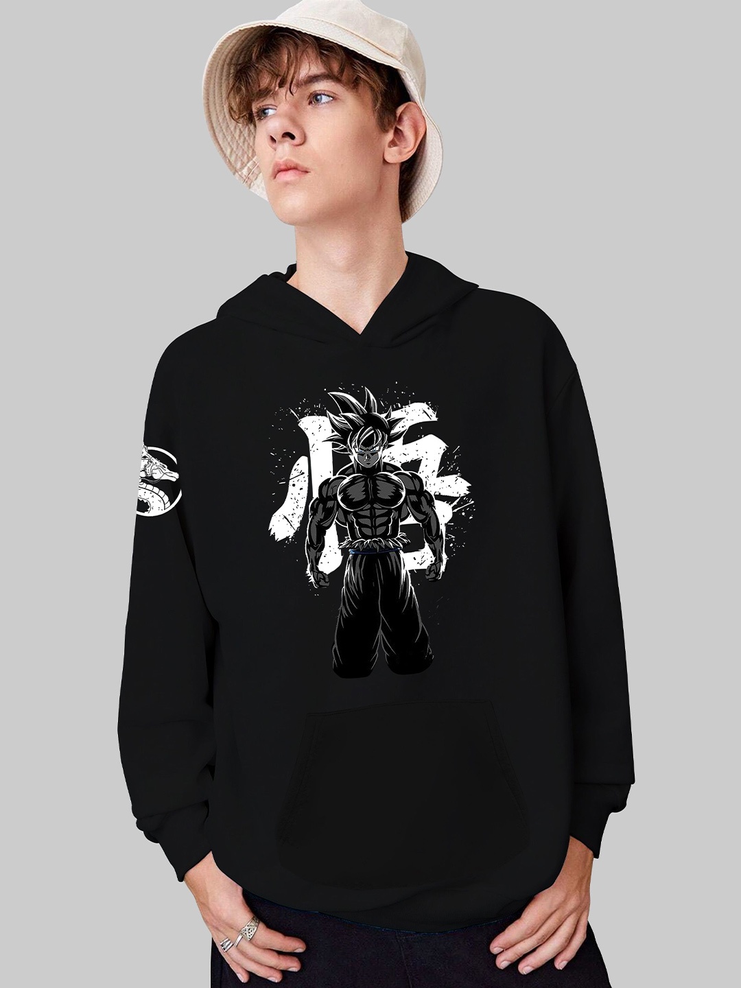 

BAESD Boys Printed Hooded Sweatshirt, Black