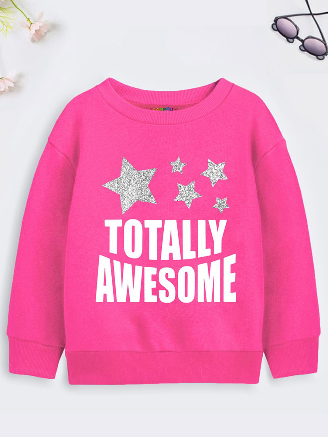 

YK X Trampoline Girls Printed Sweatshirt, Pink