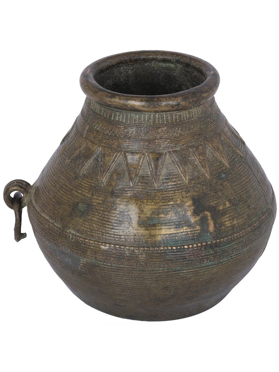 

Exotic India 5" Brass Old Style Tribal Lota, Brown