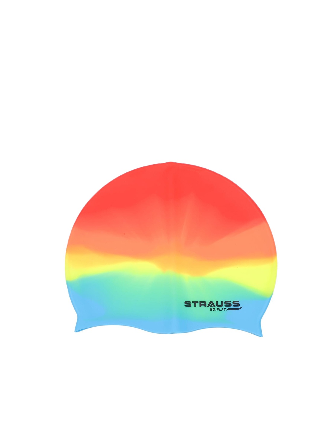 

STRAUSS Adults-Unisex Silicone Swimming Cap with Breathable Fabric, Orange