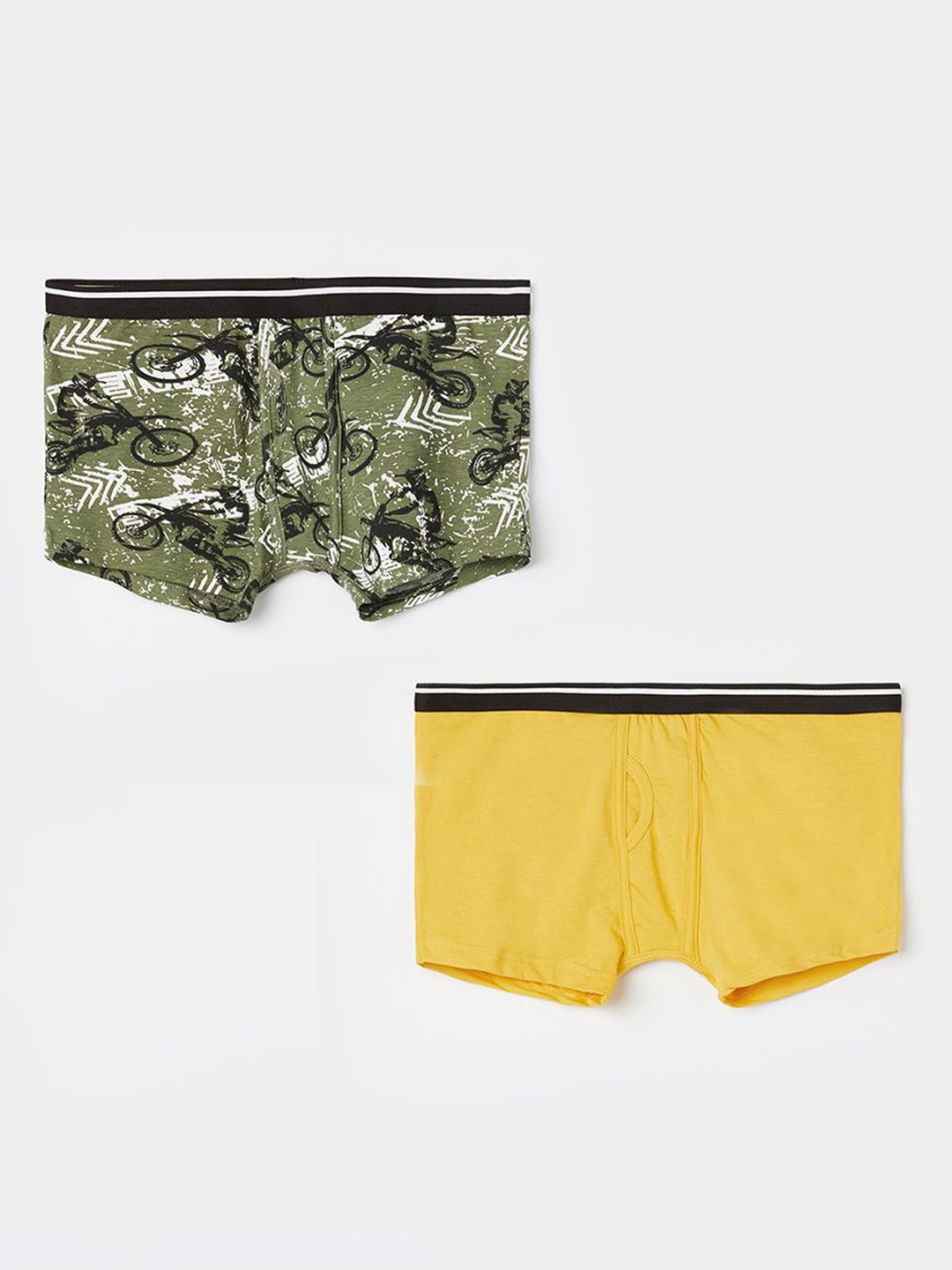 

Fame Forever by Lifestyle Boys Pack Of 2 Cotton Trunks, Green