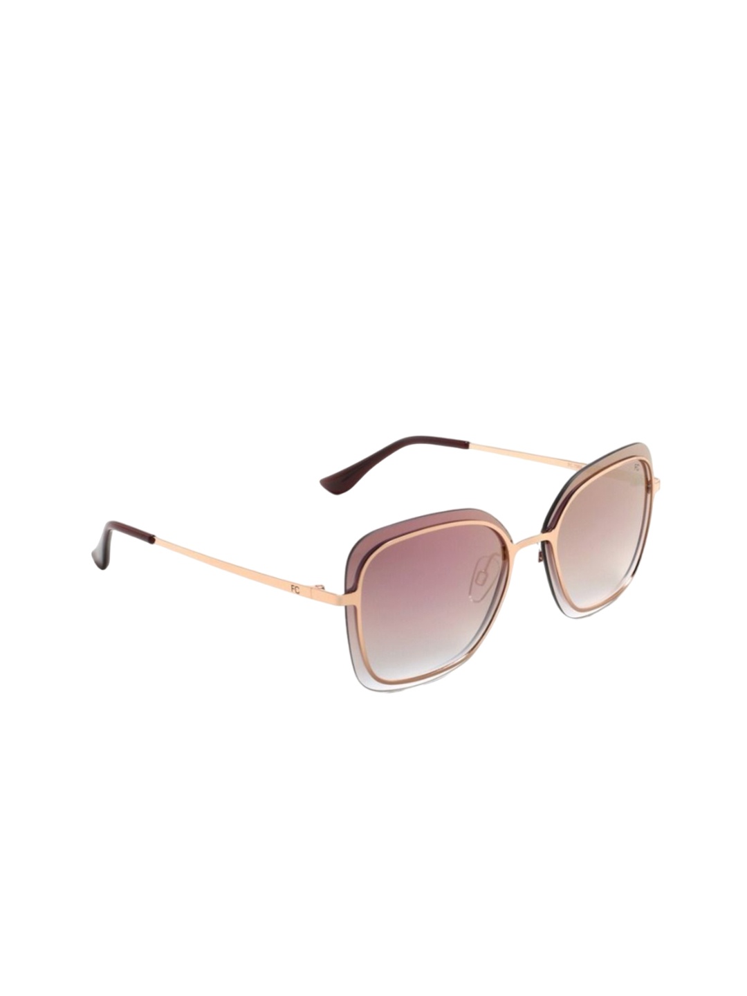 

French Connection Women Square Sunglasses with UV Protected Lens FC 7569 C3, Gold