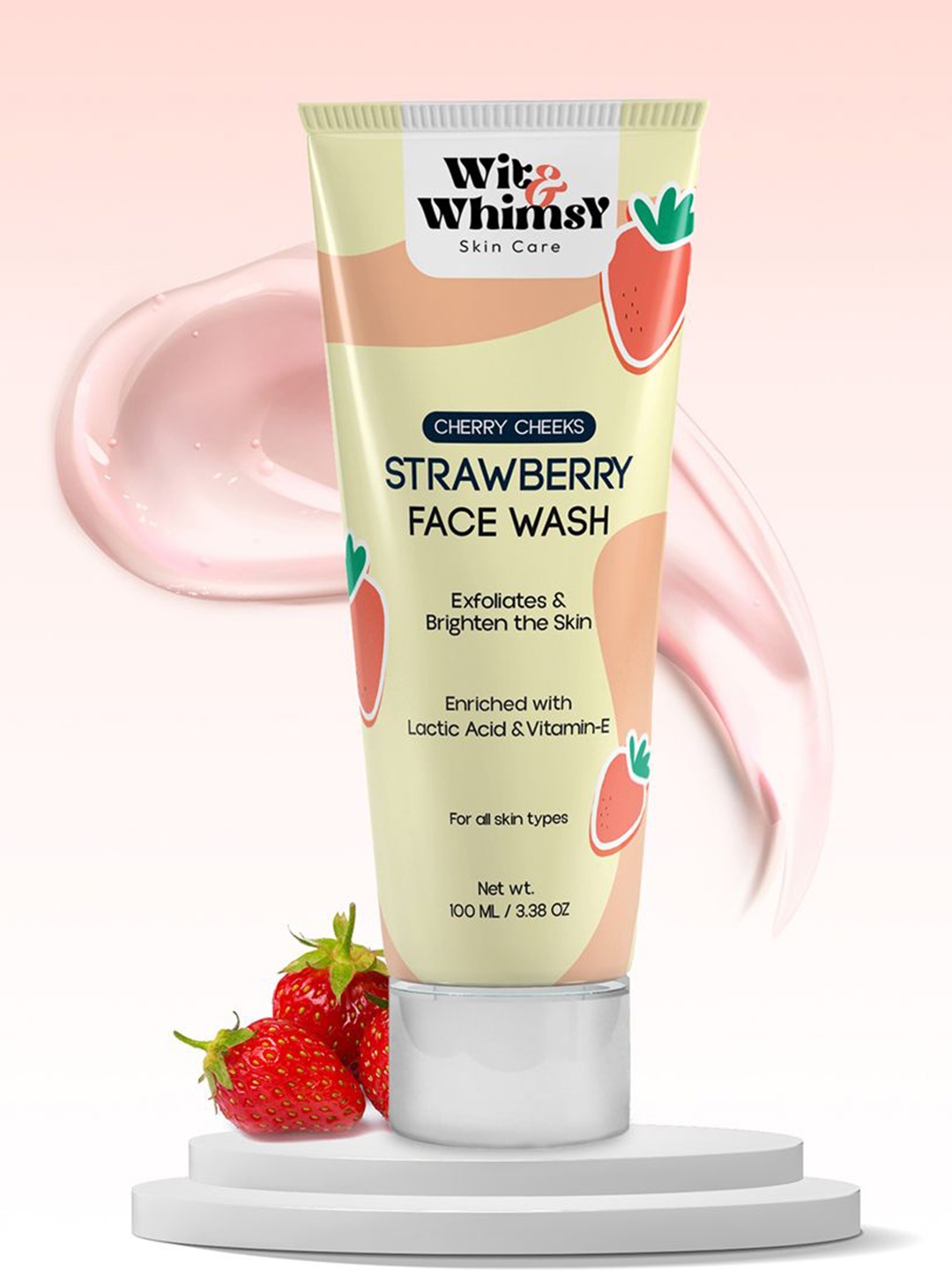 

Wit and Whimsy Strawberry Face Wash For Glowing Skin - 100ml, White