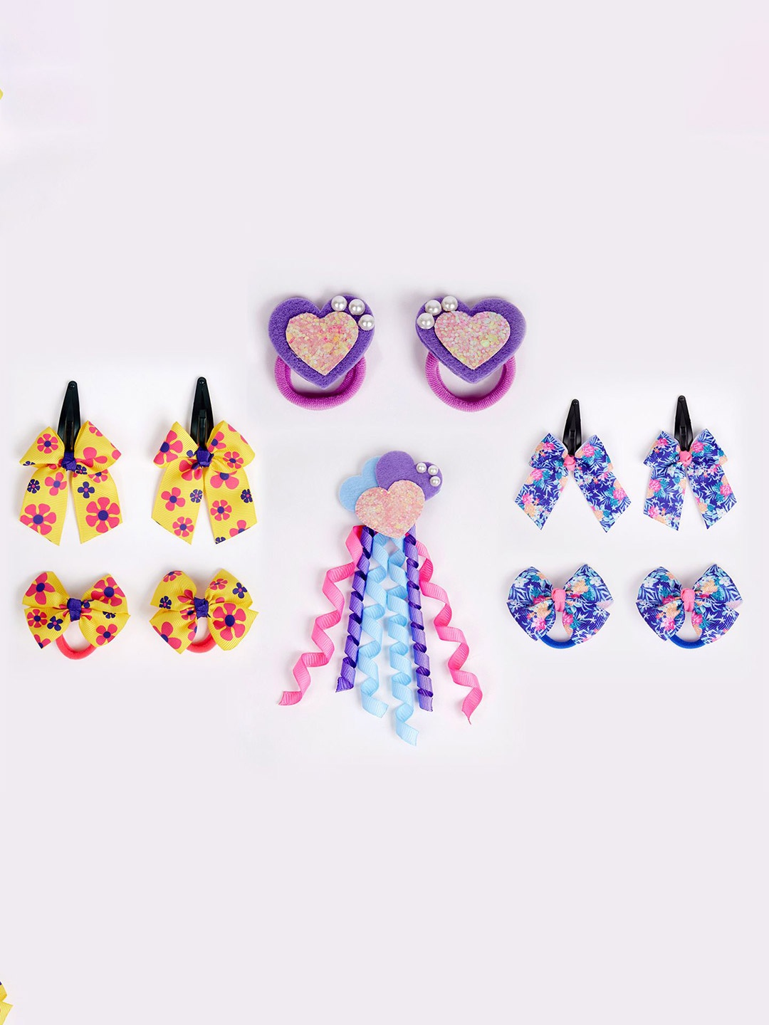 

RIBBON CANDY Set Of 11 Girls Embellished Hair Accessory, Yellow