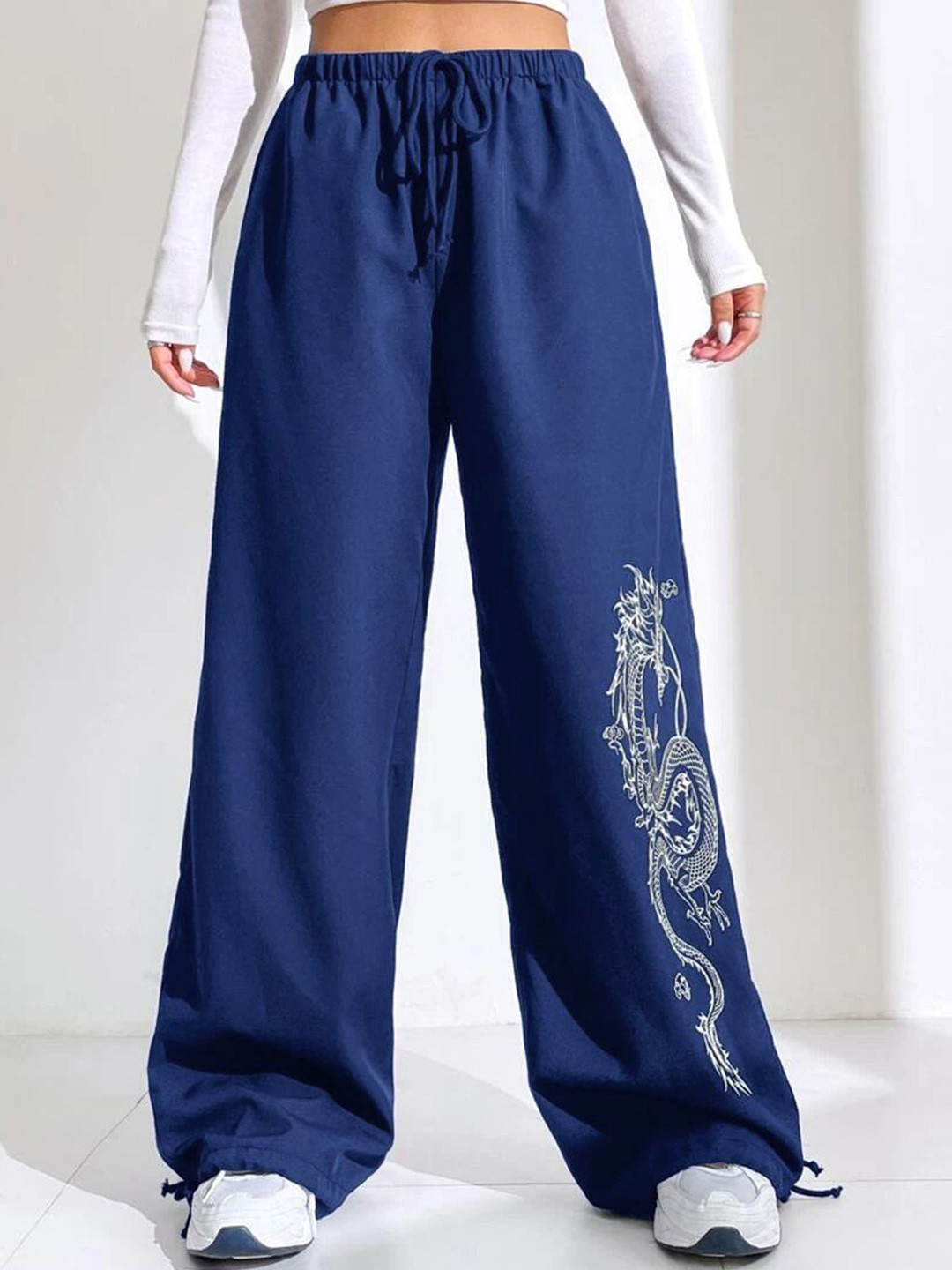 

Stylecast X Slyck Women Comfort Loose Fit Wrinkle Free Track Pant, Blue