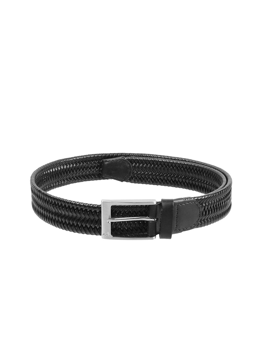 

Metro Men Braided Tang Closure Leather Belt, Black