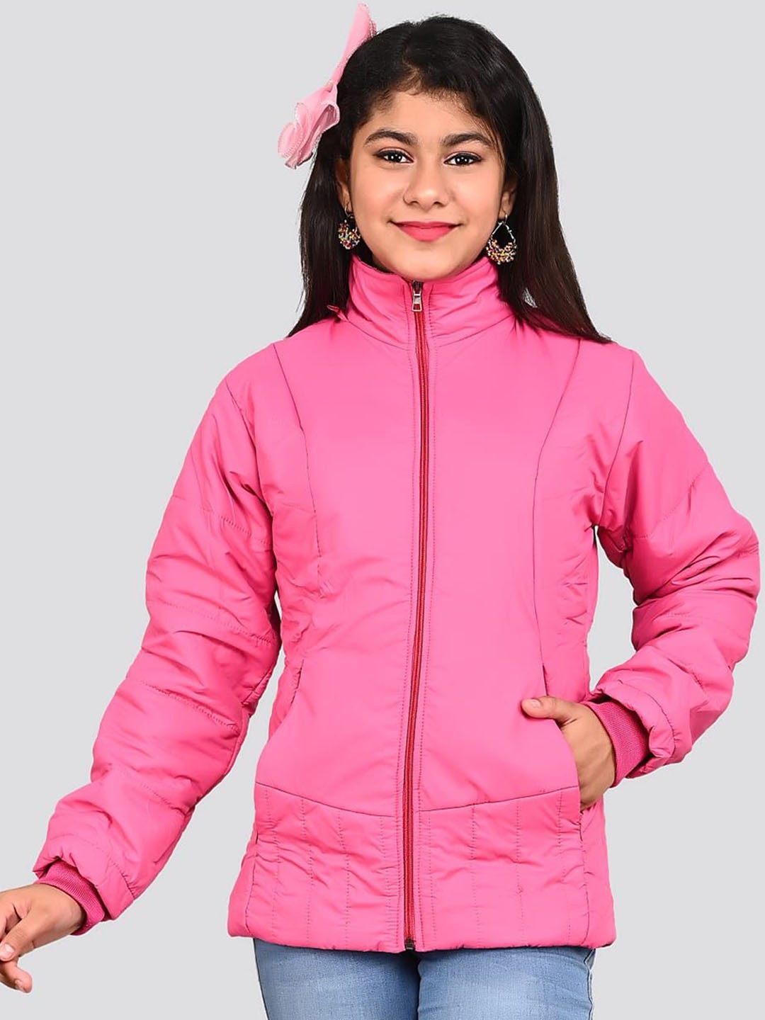 

FELLAMO Girls Water Resistant Puffer Jacket with Embroidered, Pink