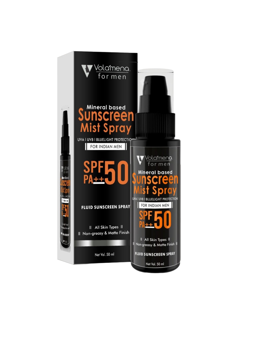 

Volamena Mineral Based Spray Face Sunscreen SPF 50 UVA UVB & Blue Light Protection- 50ml, Transparent