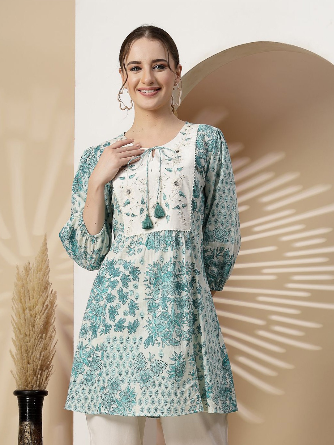 

Nayam By Lakshita Printed Tunic, Turquoise blue