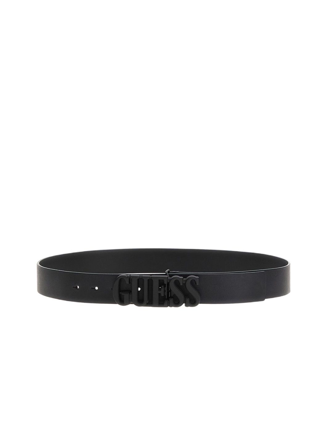 

GUESS Men Solid Push Pin Closure Leather Casual Belt, Black