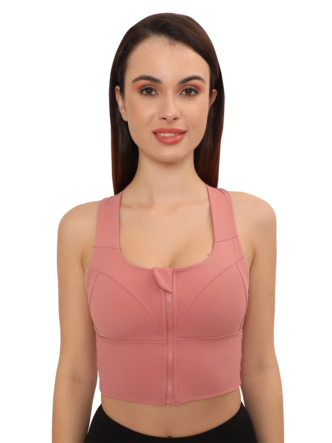 

Glamoras Removable Padding Full Coverage Workout Bra, Pink